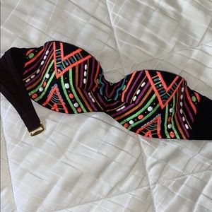 Beaded strapless bathing suit top